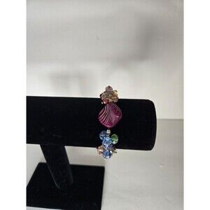 Beaded Stretch Bracelet Multicolored Stripes